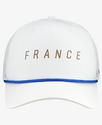 Nike Men's White France National Team Rise Rope Trucker A-Frame Adjustable Hat