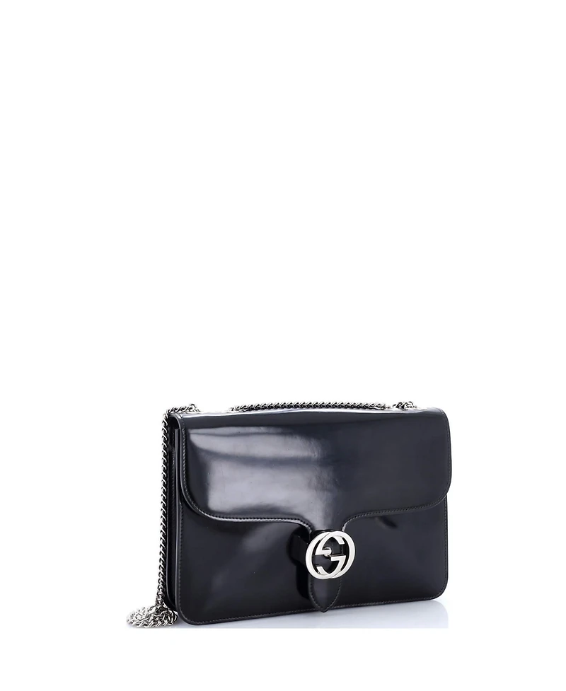 Pre-Owned Gucci Medium Interlocking Shoulder Bag Patent