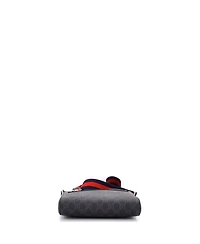 Pre-Owned Gucci Small Web Strap Front Zip Messenger Bag Gg Coated Canvas
