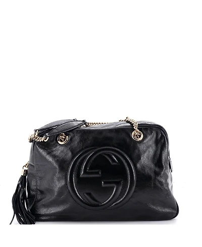 Pre-Owned Gucci Medium Soho Chain Zip Shoulder Bag Patent