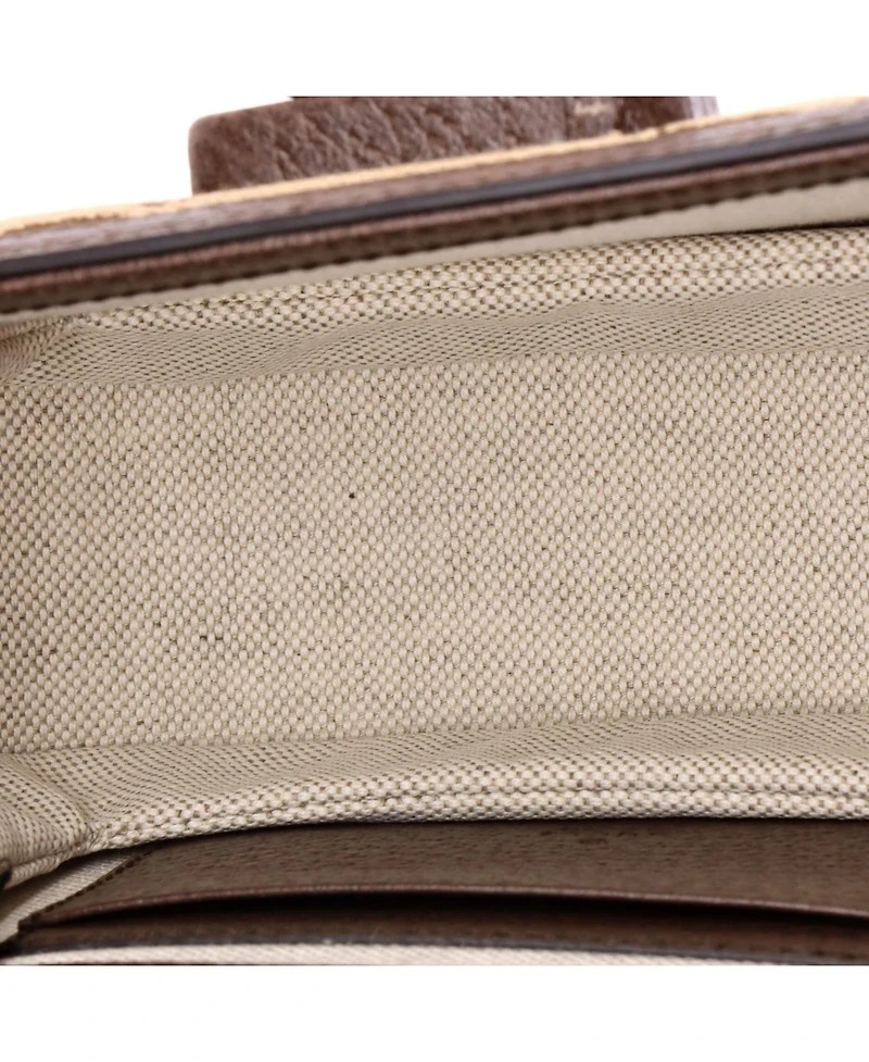 Pre-Owned Gucci Mini Bamboo 1947 Top Handle Bag Jumbo Gg Canvas