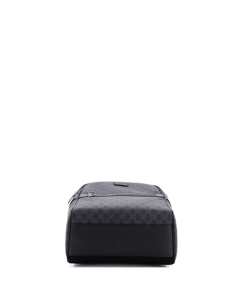 Pre-Owned Gucci Medium Front Zip Pocket Backpack Gg Coated Canvas