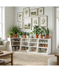 Aheaplus 3-4 Tier Expandable Ladder Shelf, Corner Bookshelf for Small Spaces