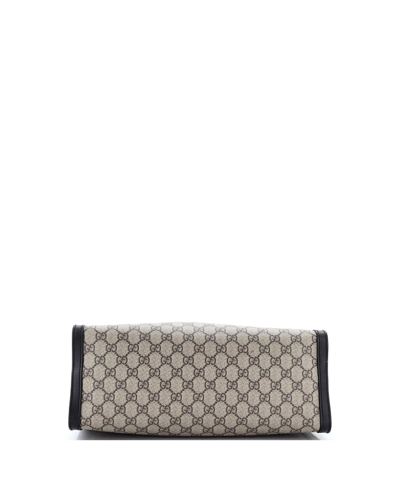 Pre-Owned Gucci Medium Padlock Chain Tote Gg Coated Canvas with Leather