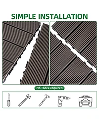 Streamdale Furniture Diy Composite Deck Tiles Coffee 8.7 sq ft (9-Pack)