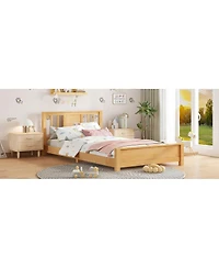Streamdale Furniture Twin Size Solid Wood Platform Bed Frame with Headboard