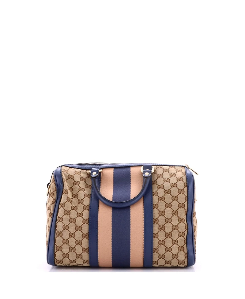 Pre-Owned Gucci Medium Vintage Web Boston Bag Gg Canvas