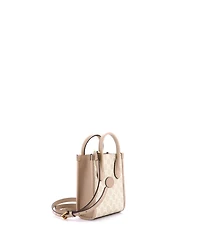 Pre-Owned Gucci Mini Interlocking G Patch Tote Gg Coated Canvas