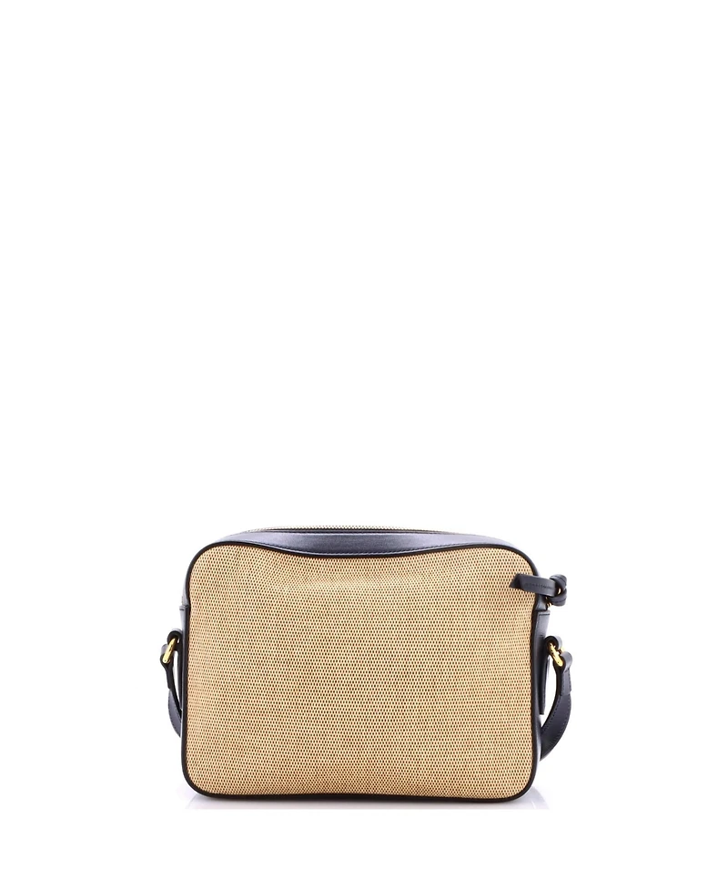 Pre-Owned Gucci Small Horsebit 1955 Flap Pocket Camera Bag Canvas and Leather