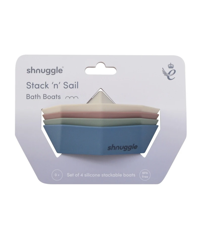Shnuggle Baby Boys' and Baby Girls' Stacking Bath Boats, 4-Piece Set