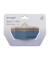 Shnuggle Baby Boys' and Baby Girls' Stacking Bath Boats, 4-Piece Set