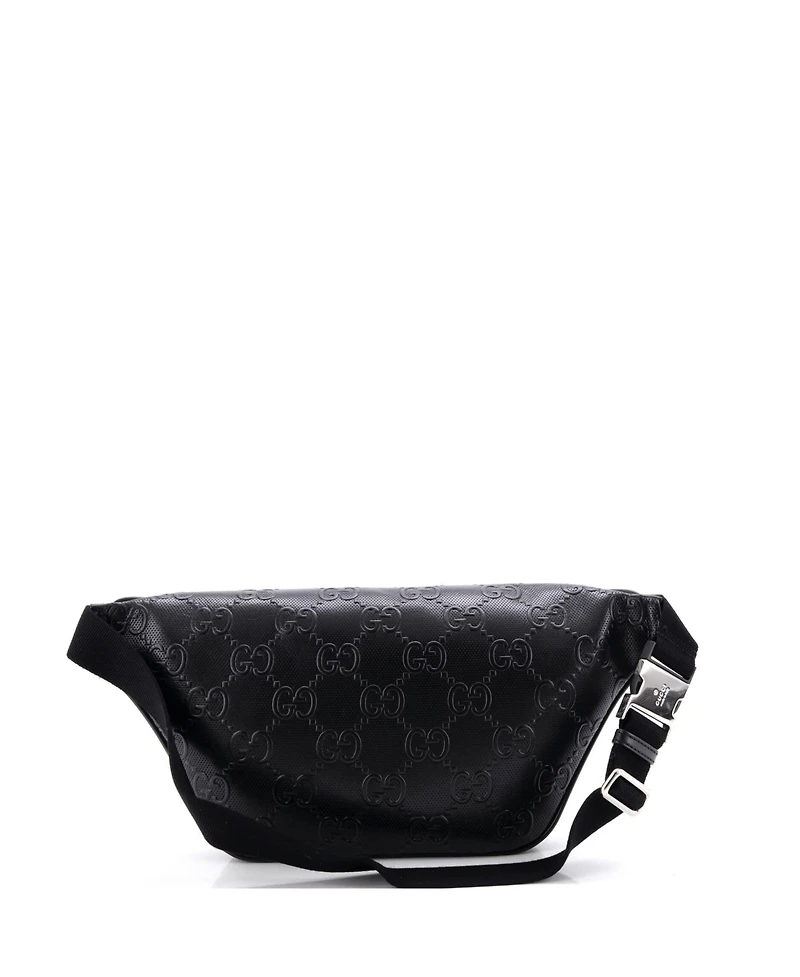Pre-Owned Gucci Front Pocket Belt Bag Gg Embossed Perforated Leather
