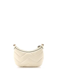 Pre-Owned Gucci Small Gg Marmont Chain Moon Hobo Matelasse Leather
