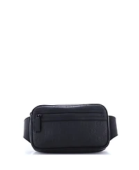 Pre-Owned Gucci Front Zip Belt Bag Gg Rubber Effect Leather