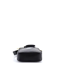 Pre-Owned Gucci Small Logo Zip Messenger Bag Printed Leather