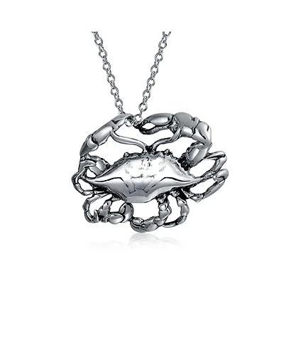 Bling Jewelry Crab Zodiac Pendant Necklace Cancer Sign Astrology Horoscope Oxidized .925