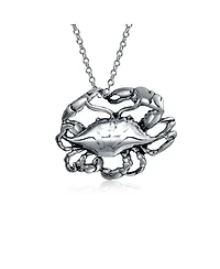 Bling Jewelry Crab Zodiac Pendant Necklace Cancer Sign Astrology Horoscope Oxidized .925