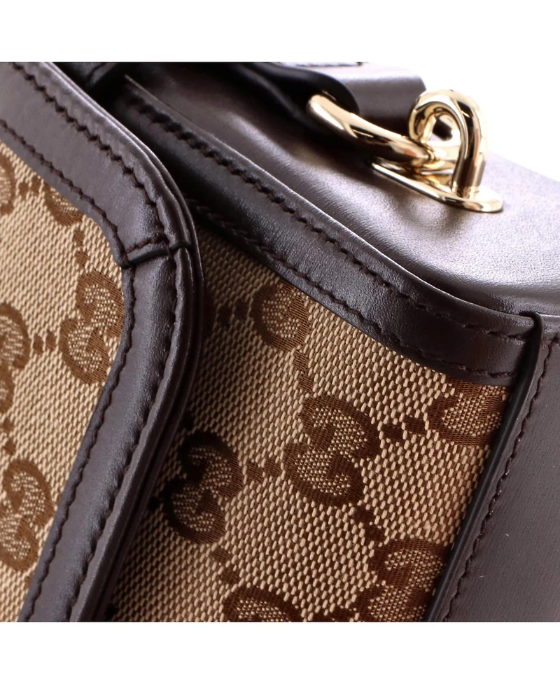 Pre-Owned Gucci Small Luce Shoulder Bag Gg Canvas with Leather