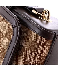 Pre-Owned Gucci Small Luce Shoulder Bag Gg Canvas with Leather