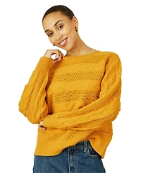 Yumi Women's Cable Knit Relaxed Fit Jumper