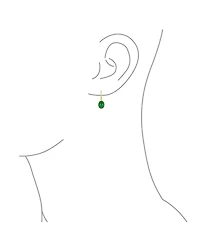 Bling Jewelry Classic Elegant Natural Stone Bezel Set Oval Cabochon Drop Earrings Gold Plated Sterling Silver Wire Fish Hook