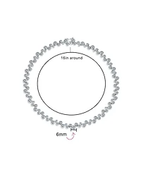 Bling Jewelry Modern Bride Zig Zag Cocktail Cz Round Bubble Bezel Set Zirconia Tennis Necklace 16 Inch