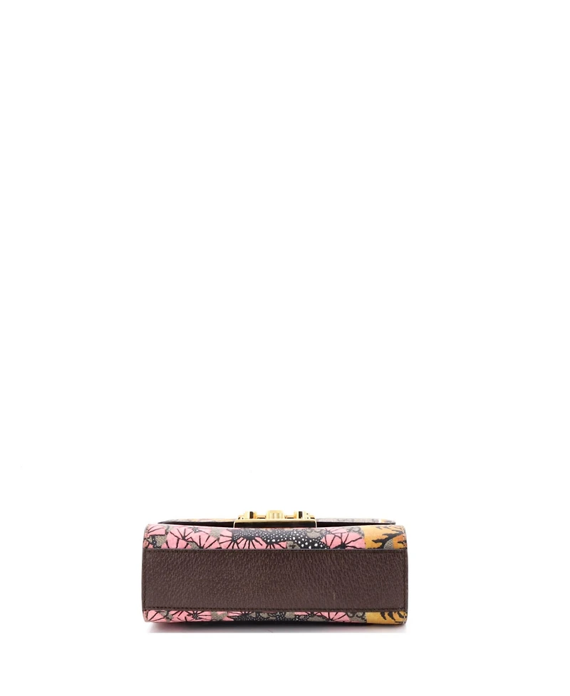 Pre-Owned Gucci Small Padlock Shoulder Bag Bengal Print Gg Coated Canvas