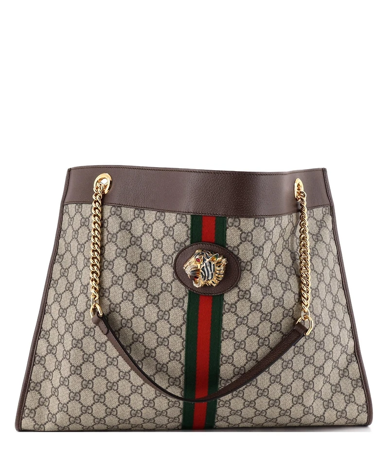 Pre-Owned Gucci Large Rajah Chain Tote Gg Coated Canvas