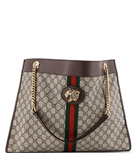 Pre-Owned Gucci Large Rajah Chain Tote Gg Coated Canvas