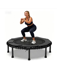 Bcan 550LBS Mini Rebounder Trampoline, 48" Foldable Fitness Trampoline with Bungees, Quiet and Stable Exercise (Without Handle)