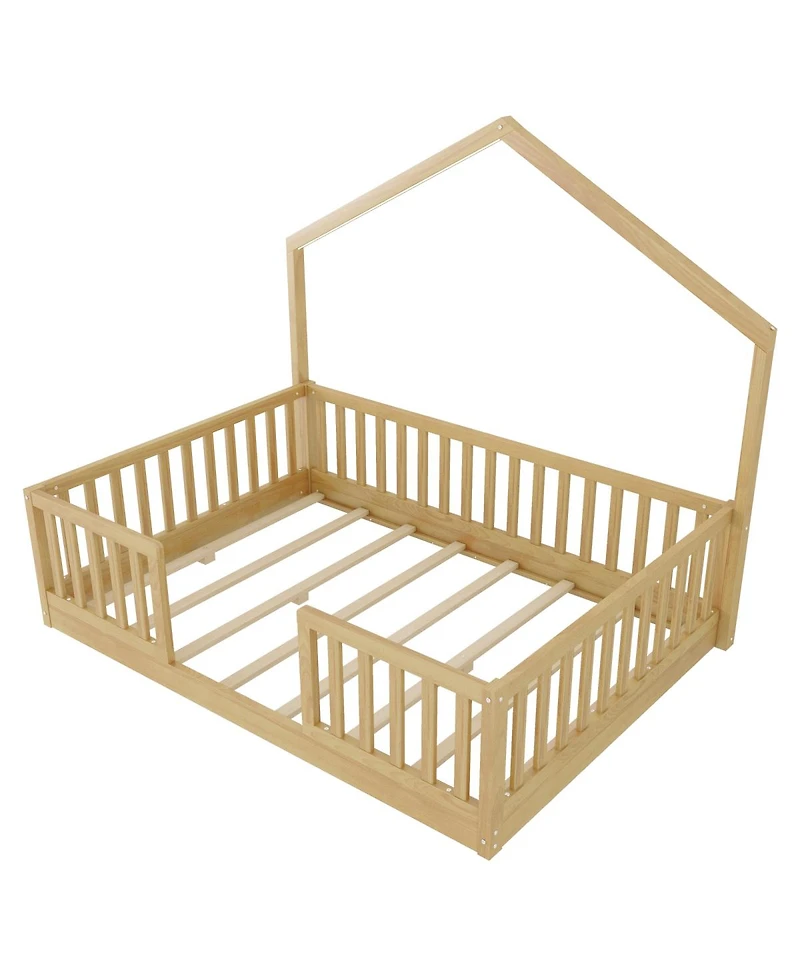 Streamdale Furniture Wooden Montessori Floor Bed with Light