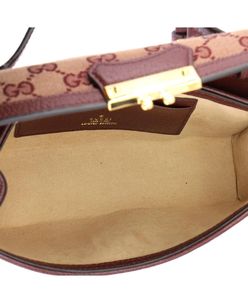 Pre-Owned Gucci Mini Padlock Top Handle Bag Gg Canvas with Leather