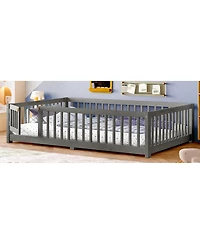 Streamdale Furniture Floor Bed with Safety Guardrails and Door