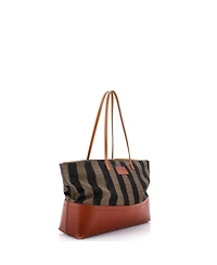 Pre-Owned Fendi Pequin Roll Tote Canvas and Leather
