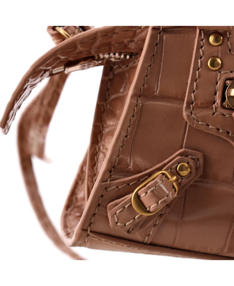 Pre-Owned Balenciaga Super Nano Neo Classic City Bag Embossed Leather