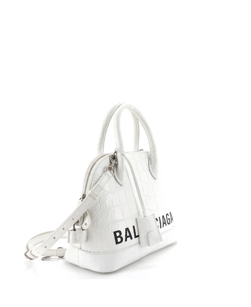 Pre-Owned Balenciaga Small Logo Ville Bag Embossed Leather