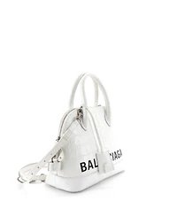 Pre-Owned Balenciaga Small Logo Ville Bag Embossed Leather