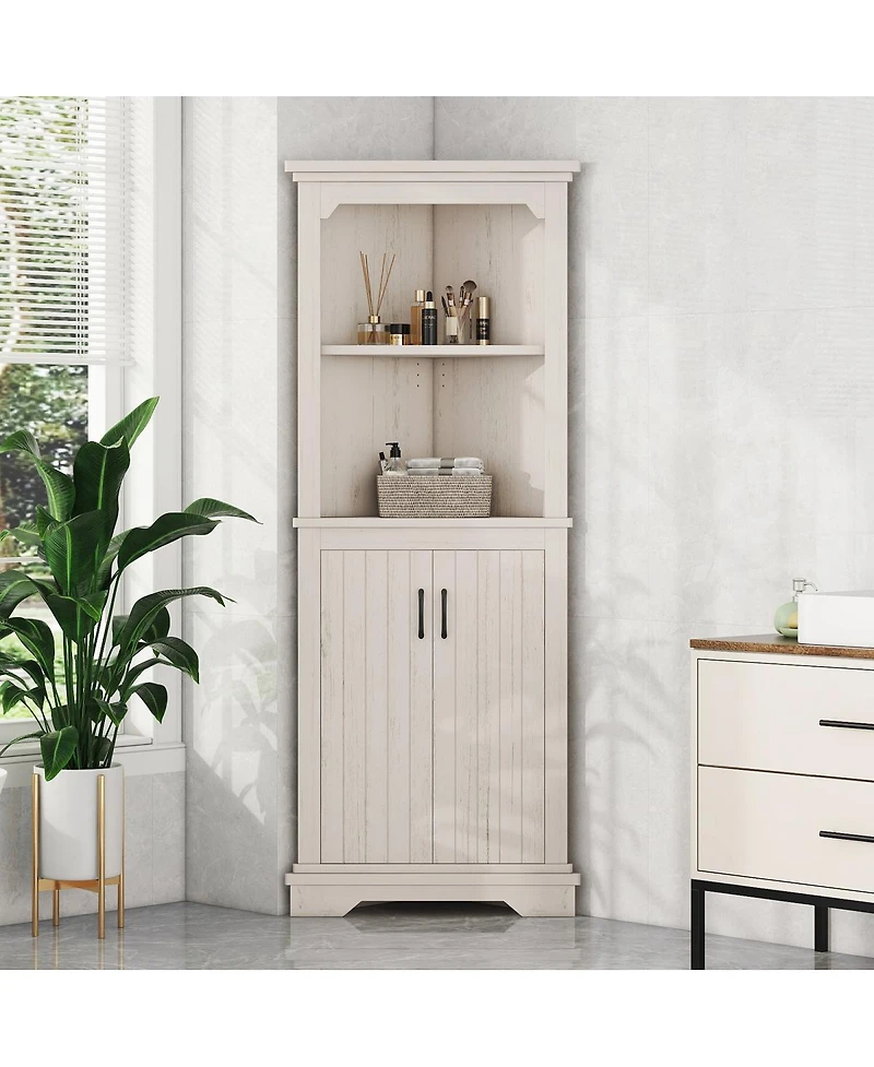 Streamdale Furniture Tall Corner Cabinet with Doors