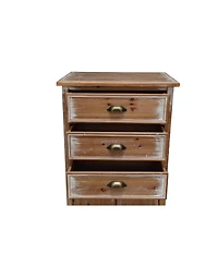 Streamdale Furniture Rustic Wooden Storage Cabinet with Cutout Door and 3 Drawers
