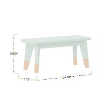 Buzz & Bloom Kids 4-Piece Wood Table, 2 Chairs, and Bench Seating Set with Rounded Corners
