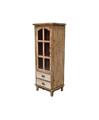 Streamdale Furniture Rustic Wooden Storage Cabinet with Cutout Door and 3 Drawers