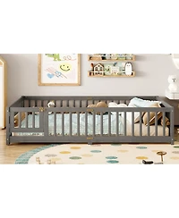 Streamdale Furniture Floor Bed with Safety Guardrails and Door