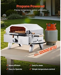 Cozito Outdoor Gas Pizza Oven, 13 inches Pizza Maker with Cordierite Stone