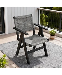 Clihome 1 Piece Hips Sturdy Outdoor Dining Chair, Patio Chair with Woven Seat and Ergonomic Arms