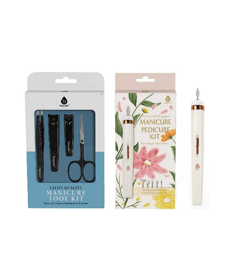 Pursonic The Ultimate Professional Nail Care Duo 4-Piece Precision Trimming Set and Professional Manicure and Pedicure Kit