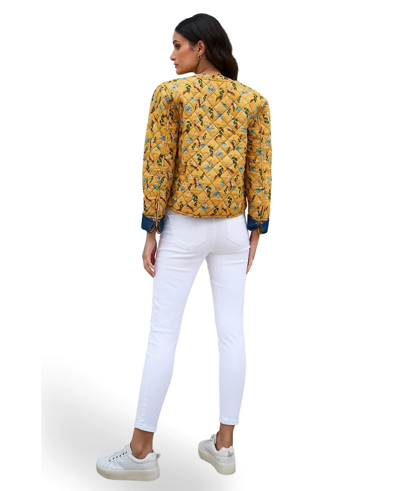 Yumi Women's Long Sleeve Quilted Reversible Jacket