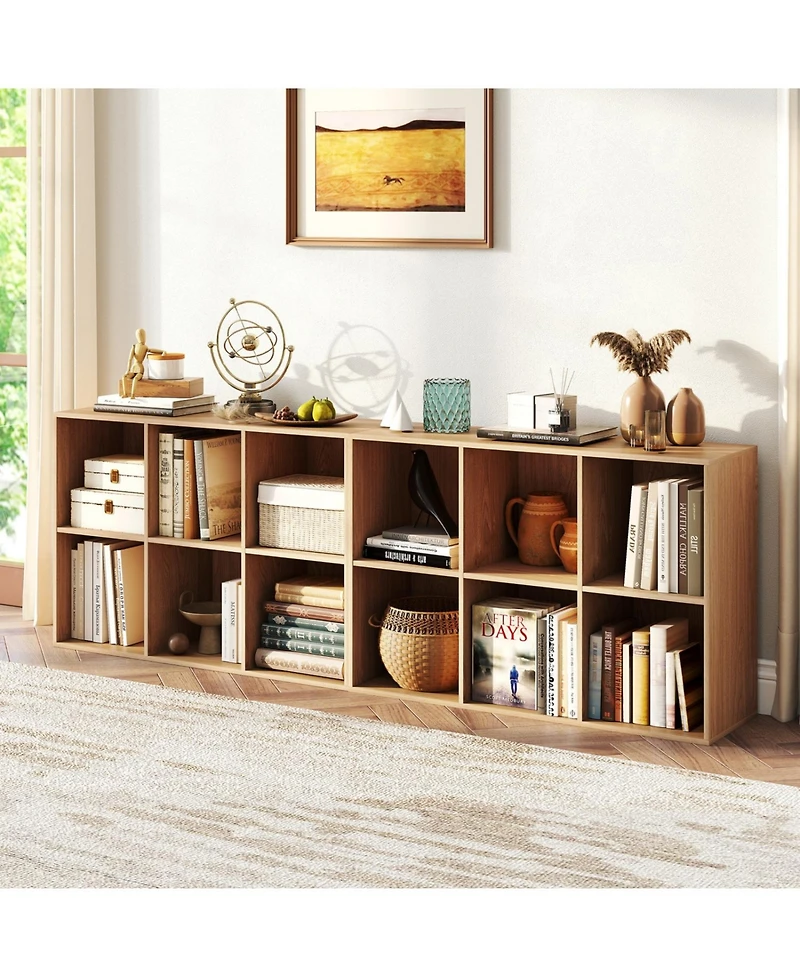 Slickblue Modern 6-Cube Organizer Bookcase with Anti-Tip Hardware