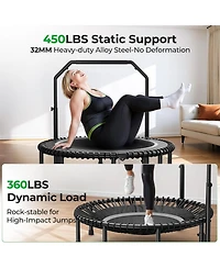 Bcan Mini Rebounder Trampoline with Handle, 450/550 Lbs Capacity, Bungee Fitness, Adjustable and Quiet, 40/48 Inch