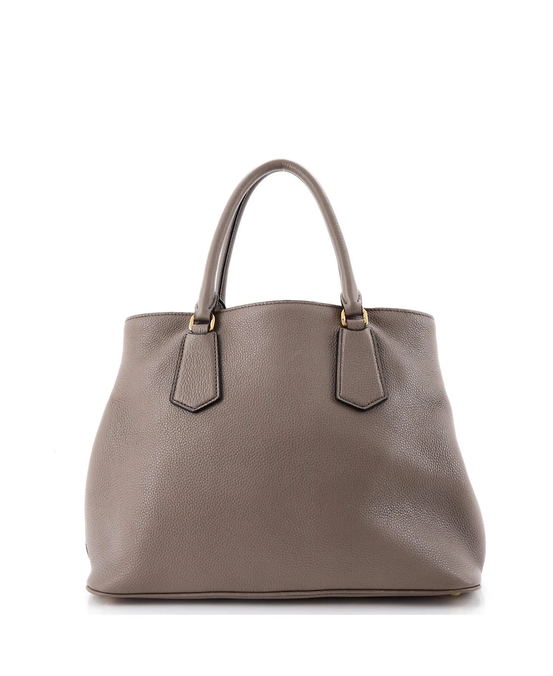 Pre-Owned Prada Medium Cuir Double Tote Leather