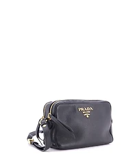 Pre-Owned Prada Medium Double Zip Camera Bag Vitello Phenix